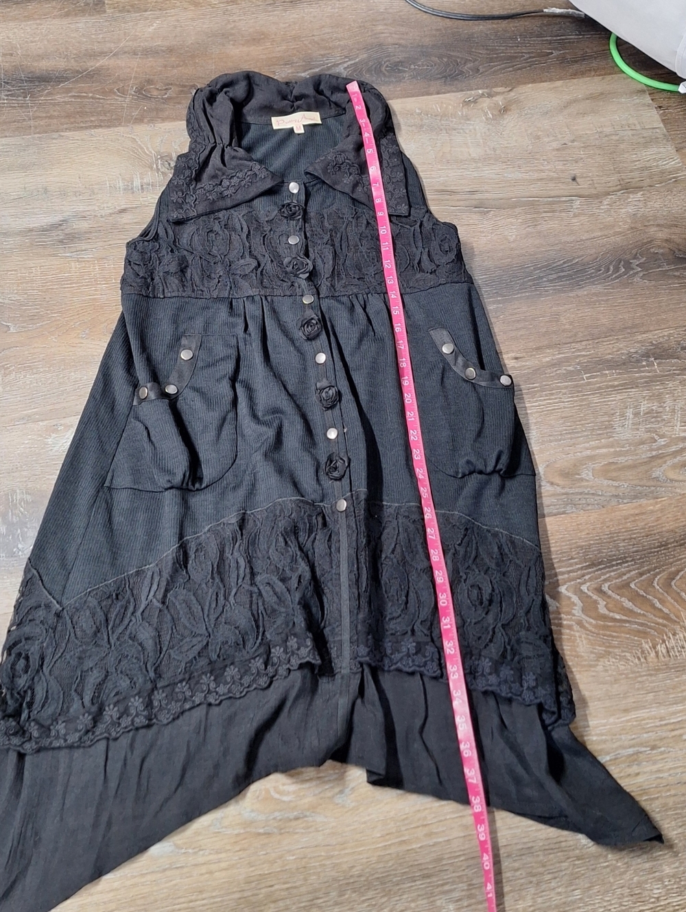 Pretty Angel Sleeveless Boho Lace Snap Dress, Size Medium RN#109796 - Picture 12 of 13